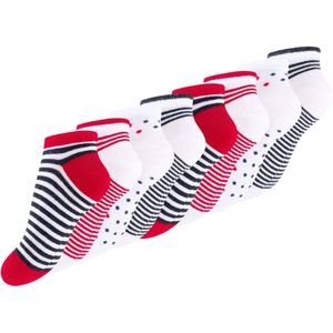 8 paar Meisjes sneakersokken - Meisjesokken - Miss Sailor - Maat 23-26