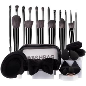 PromoHome Complete Make-up Kwastenset - 31 Delige Professionele Set met Opbergtas