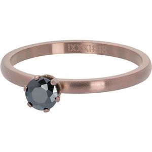 iXXXi Jewelry - Vulring - Crown Black Diamond Stone - Mat Bruin - 2mm - Maat 20