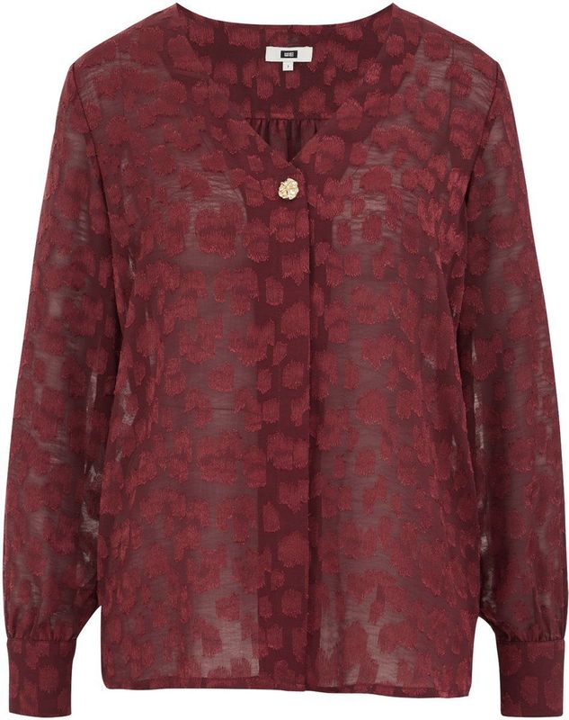 WE Fashion - Blouse - V-hals - Dames - Met Structuur - All-over Vlekjesprint