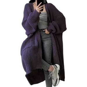 Livano Cardigan Dames - Vest - Knopen - Warm - Gebreid Vest - Donkerpaars - XS