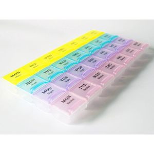 Decopatent - XL Pillendoos - 7 Dagen - 4 Vakken - Medicijnen Medicatiedoos - 28 Vakjes