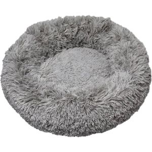 Topmast Fluffy Donut Dierenmand - Hondenkussen - 120 cm - Zilver - XXL