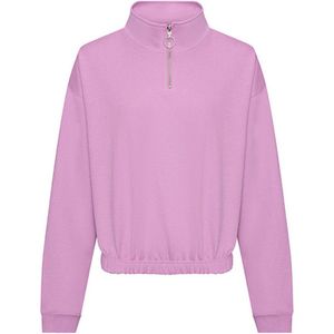 Vegan Women´s Cropped 1/4 Zip Sweater Lavender - L
