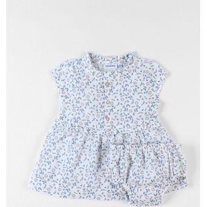 Noukie's - Zomer Jurk met bloomer in setje - ecru - bloem - 3 maand 62