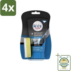Veet - Ontharingscreme - Man - Gevoelige Huid - In Shower - 150ml - Voordeelverpakking - 4 stuks - Gevoelige huid - In shower