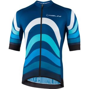 Nalini - Heren - Fietsshirt - Korte Mouwen - Wielrenshirt - Blauw - NEW STRIPES JERSEY - S