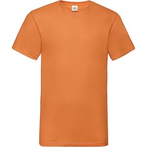 5 Pack Oranje Shirts Fruit of the Loom V-hals Maat L