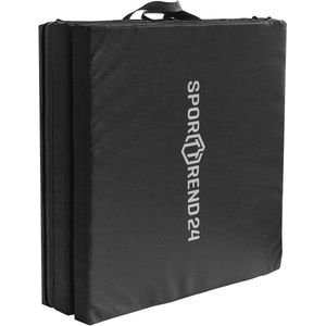 Opvouwbare 3-in-1 Turnmat voor Fitness en Gymnastiek - Zwart/Grijs