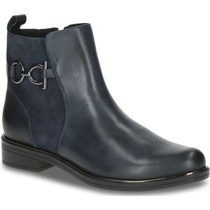 Caprice - Enkellaarsjes - Zwart - Leer - Blokhak - G-Wijdte