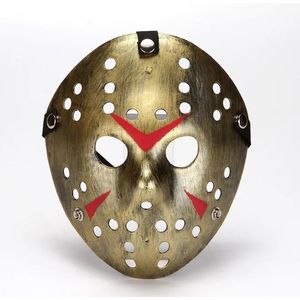 Jason Voorhees Masker - Halloween Masker - Horror masker - Eng masker - Friday The 13th masker - Verkleedmasker - Jason masker - Hockey masker - Carnaval masker - Goud