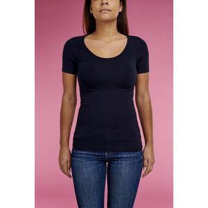 Garage 701 - Dames Bodyfit T-shirt ronde hals korte mouw navy XS 95% katoen 5% elastan