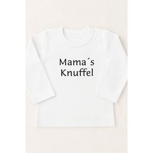 Baby T-Shirt met Tekst 'Mama’s Knuffel' – Maat 68 – Wit T-Shirt – Origineel Kraamcadeau voor Meisje of Jongen – Babykleding – Lange Mouwen
