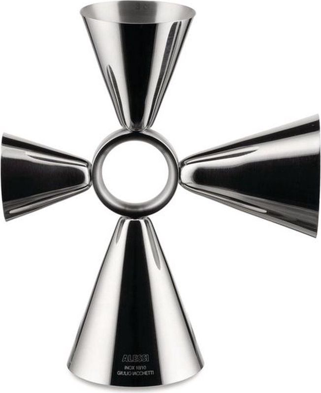 Alessi - The Tending Box GIA28 - Cocktailmaatbeker - Roestvrij Staal 18/10 - Vier Doseerders van 1,5, 3, 4 en 6 cl