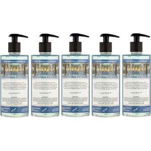 Handzeep Hammam Herbal 500 ml - met gratis pompje - set van 5 stuks - Voordeelverpakking