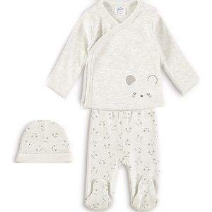 Yatsi - unisex baby set with hat - grey - unisex baby setje - prematuur - maat 46