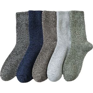 Warme Sokken - Huissokken - Set van 5 paar - Dames/Heren - Warme Winter Sokken set - Thuissokken - Verwarmde sokken - Dikke Sokken - Slofsokken - Vintage Winter Sokken - Fluffy Sokken - maat 40-46