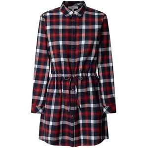 Pepe Jeans - PL9537750 Marina - Jurk - Rood - Katoen - Lange Mouwen