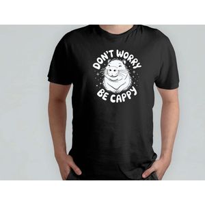 More Don't Worry Be Cappy - T Shirt - Capibara - Capybara - FunnyAF - AlwaysSarcastic - SarcasmLevel - SarcasmeModeAan - GrappigHe - IkMaakEenGrapje - DrogeHumor