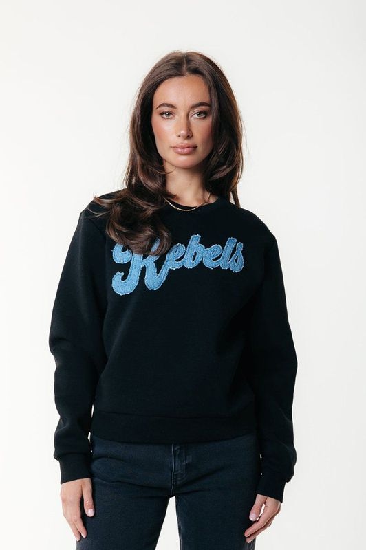 Colourful Rebel sweater zwart met glitter
