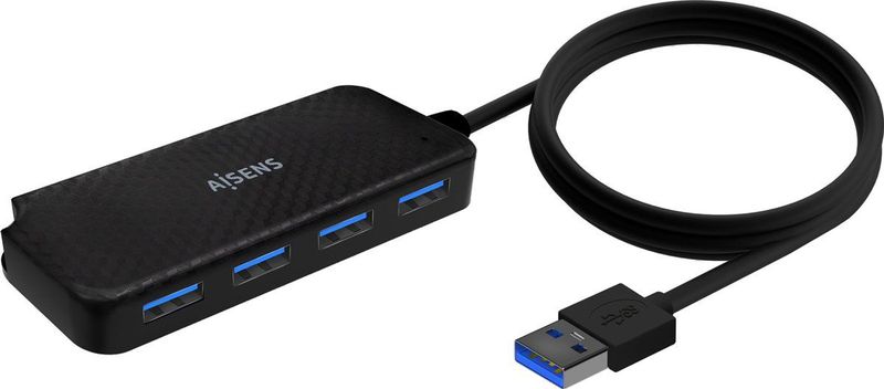 AISENS A106-0714 interface hub USB 3.2 Gen 1 (3.1 Gen 1) Type-A 5000 Mbit/s Zwart