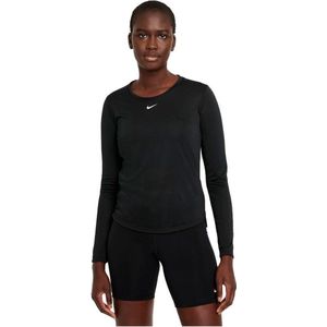 Nike Dri Fit One Lange Mouwenshirt Zwart XS Vrouw