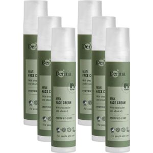 Derma Eco Man - Gezichtscrème - 6 x 50 ML - Nordic Ecolabel - Veganistisch - Hypoallergeen