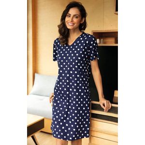 Polkastippen nachthemd katoen - Blauw - Maat - 40