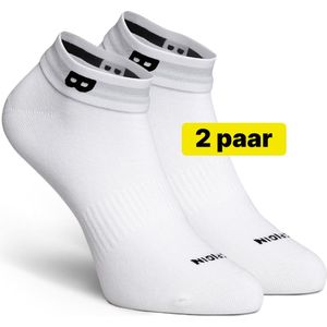 Enkelsokken die niet afzakken Wit – 2Paar - Premium katoen - Nederlands Patent - Sok met Onderbroekenband die niet Afzakt – Naadloze Sokken – Sneakersokken Dames & Heren – Maat 39-42