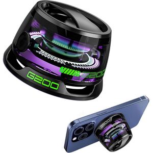 Geschikt voor iPhone, Android, TWS Pairing - Magnetische Bluetooth-luidspreker, multifunctionele draagbare G200-luidspreker met multi-RGB-kleurenlichtshow - 3D surround sound-effect, (zwart)