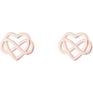 24/7 Jewelry Collection Hart en Infinity Oorbellen - Hartje - Open - Rosé Goudkleurig
