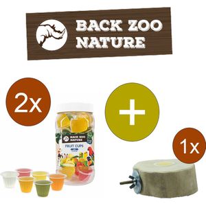 Back Zoo Nature Fruitkuipjes Mix 24 - Vogelsnack - Inclusief houder