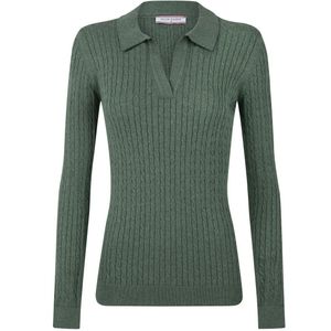 Felix Hardy Trui Met Polokraag - Polo Shirt - 100% Katoen Dames Groen - L
