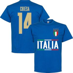 Italië Chiesa 14 Team T-Shirt - Blauw - Kinderen - 116