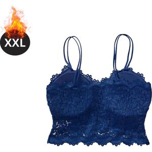 Bovista BH Zonder Beugel - Zonder Bandjes - Push-up Bh's - Comfort Beha - Comfortabel - Blauw - Maat XXL