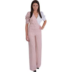 Roze-wit, elegant jumpsuit/broekpak - XS