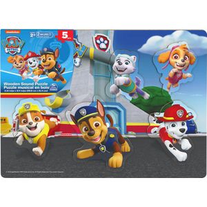 Houten Geluidenpuzzel PAW Patrol (Engelstalig), 5 stukjes