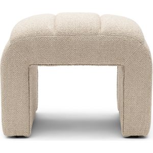 Riviera Maison Brera Stool Natural Grey - Polyester, Acryl, Rubberhout - Natural Grey - 66.0x48.0x52.0 cm