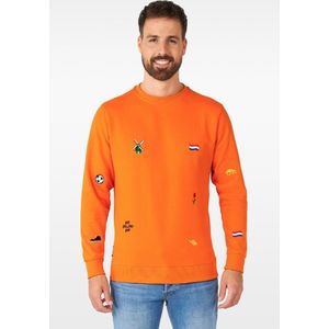 OppoSuits Deluxe Hup Holland - Heren Sweater - Koningsdag en Nederlands Elftal Trui - Oranje - Maat S
