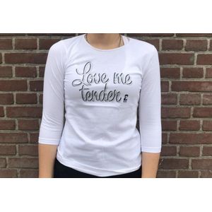 Elvis Presley Love Me Tender Wit Dames Lange Mouwen Shirt - M