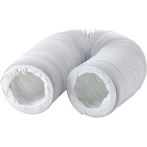Afvoerslang Wit 125 mm - PVC Flexibele Slang voor Airconditioning en Afzuigkap - 6 m Lang