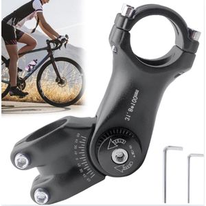 Verstelbare Fietsstuurpen 318 inch - Stuurverhoging 0 ~ 60 graden instelbaar - Racefiets Stuurpen 318 - Fiets MTB Racefiets (318 x 100 mm)