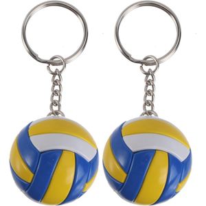 Sportieve Sleutelhangers Set: Mini Volleybal en Basketbal Sleutelhanger voor Tas en Sleutels