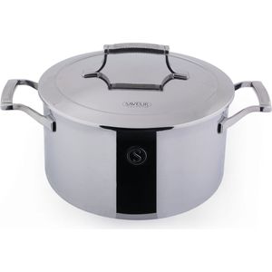 Saveur Voyage Kookpan – Ø22 cm – Tri-Ply RVS – PFAS-vrij – Inductie – Ovenbestendig