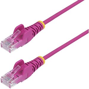 StarTech - Dunne CAT6 Ethernet Kabel - Roze - 3m - Snagless - 100W PoE - UTP - LSZH - 28AWG Pure Koperdraad