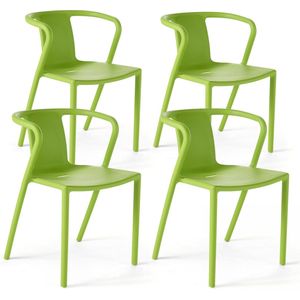 Oviala - Set van 4 groene plastic stoelen