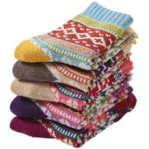 Huissokken - Wintersokken - 5 Paar - Thuissokken - Huissokken Dames en Heren - Verwarmde sokken - Fleece Sokken - Dikke Sokken - Slofsokken - Warme Sokken - Bedsokken - Gevoerde Sokken - Winter Sokken - Kerst