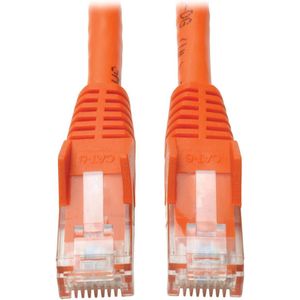 Tripp-Lite N201-050-OR Premium Cat6 Gigabit Snagless Molded UTP Patch Cable, 24 AWG, 550 MHz/1 Gbps (RJ45 M/M), Orange, 50 ft. TrippLite
