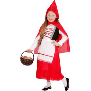 Widmann - Roodkapje Kostuum - Roodkapje Kind Uit Een Sprookje - Meisje - Rood - Maat 140 - Carnavalskleding - Verkleedkleding