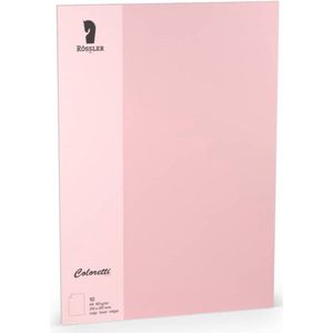 Papier - Kleur Roze - Rosa - Gekleurd - Coloretti - 165gram - 10 vellen - Formaat A4 - 210x297mm - 220726522 - Rossler Papier
